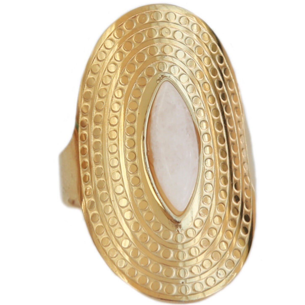 Boho White Agate Ring