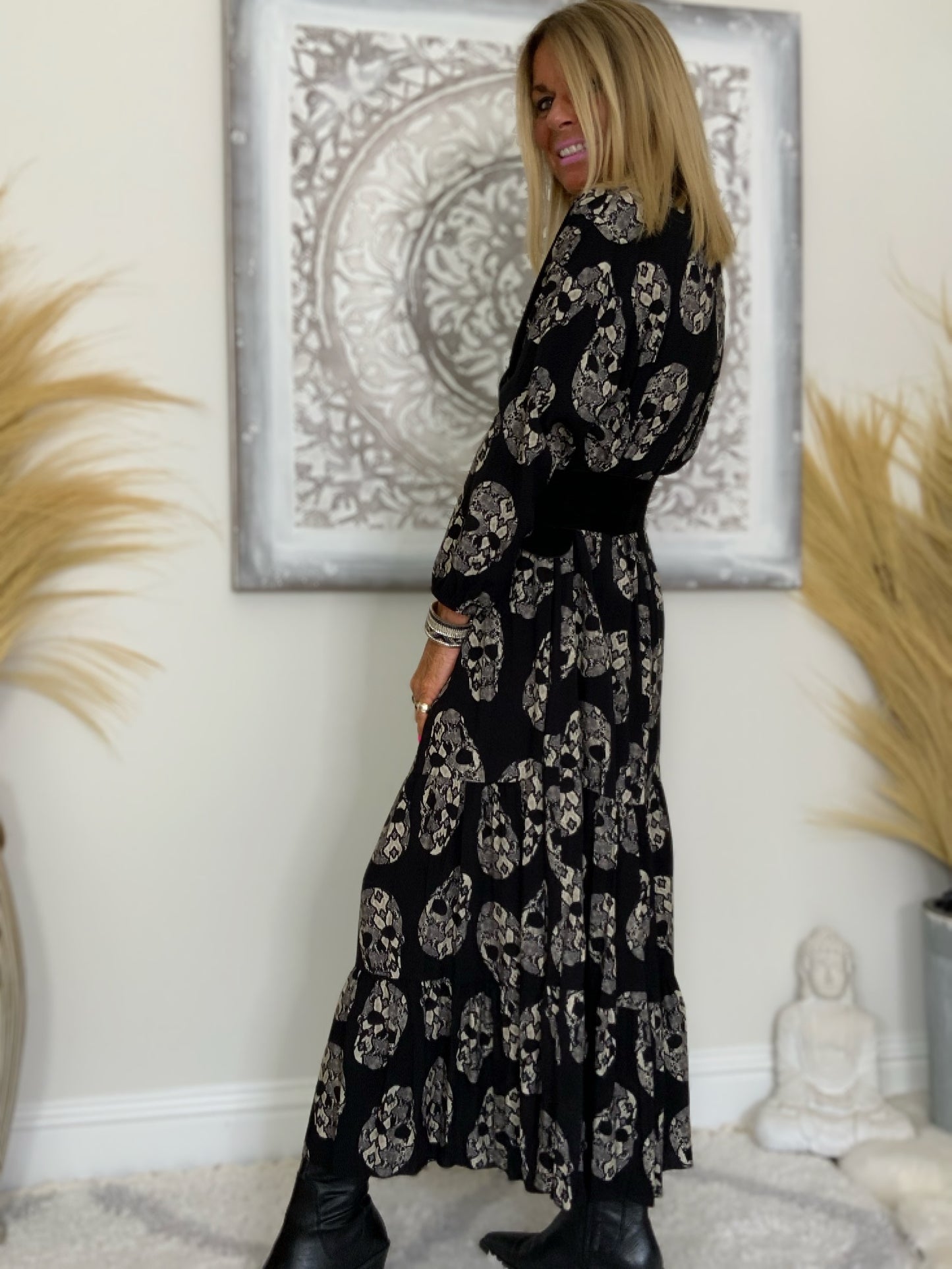 Skull Print Maxi Dress