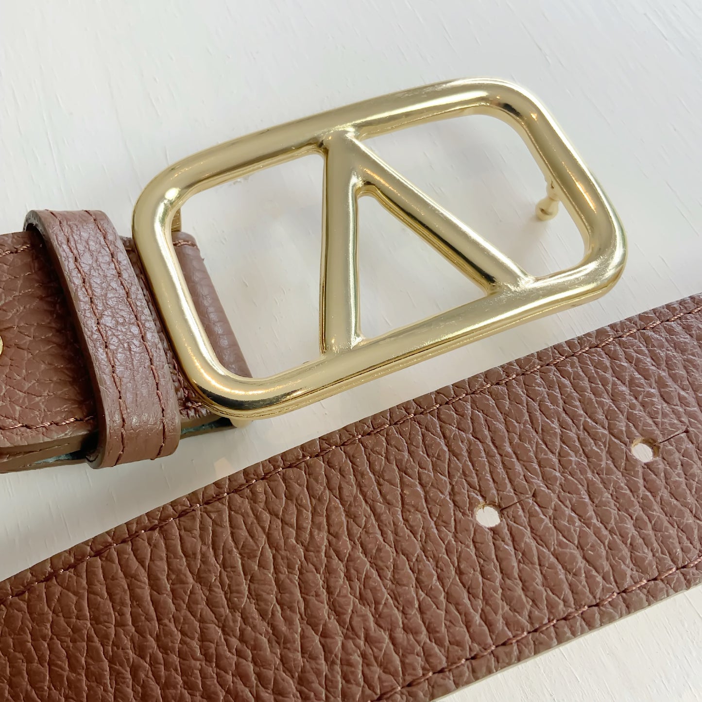 V-Buckle Leather Belt