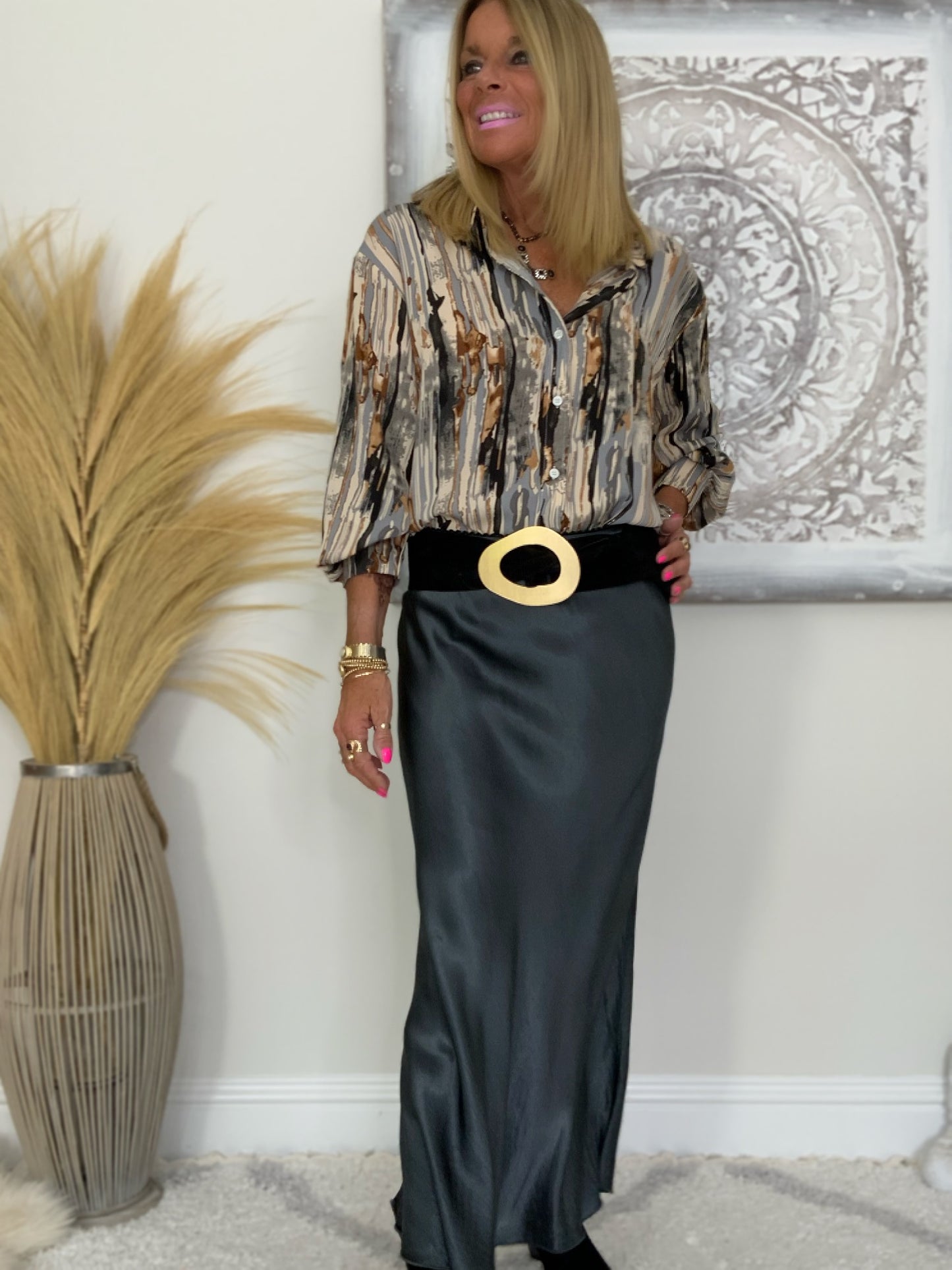 Olivia Silk Maxi Skirt
