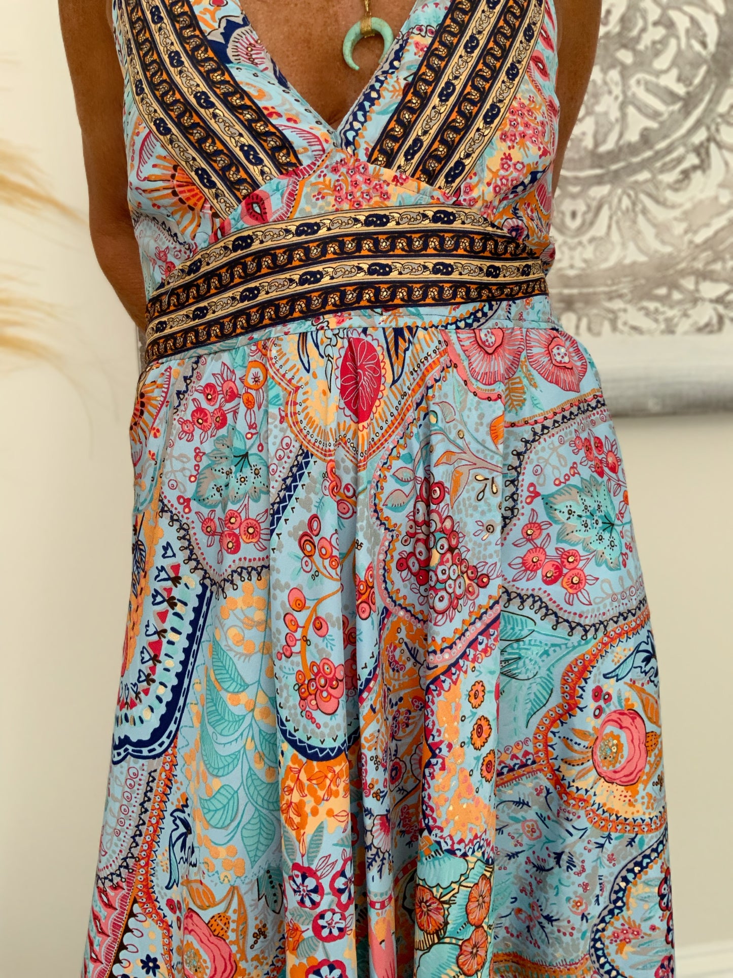 Zuri Print Halter-Neck Maxi