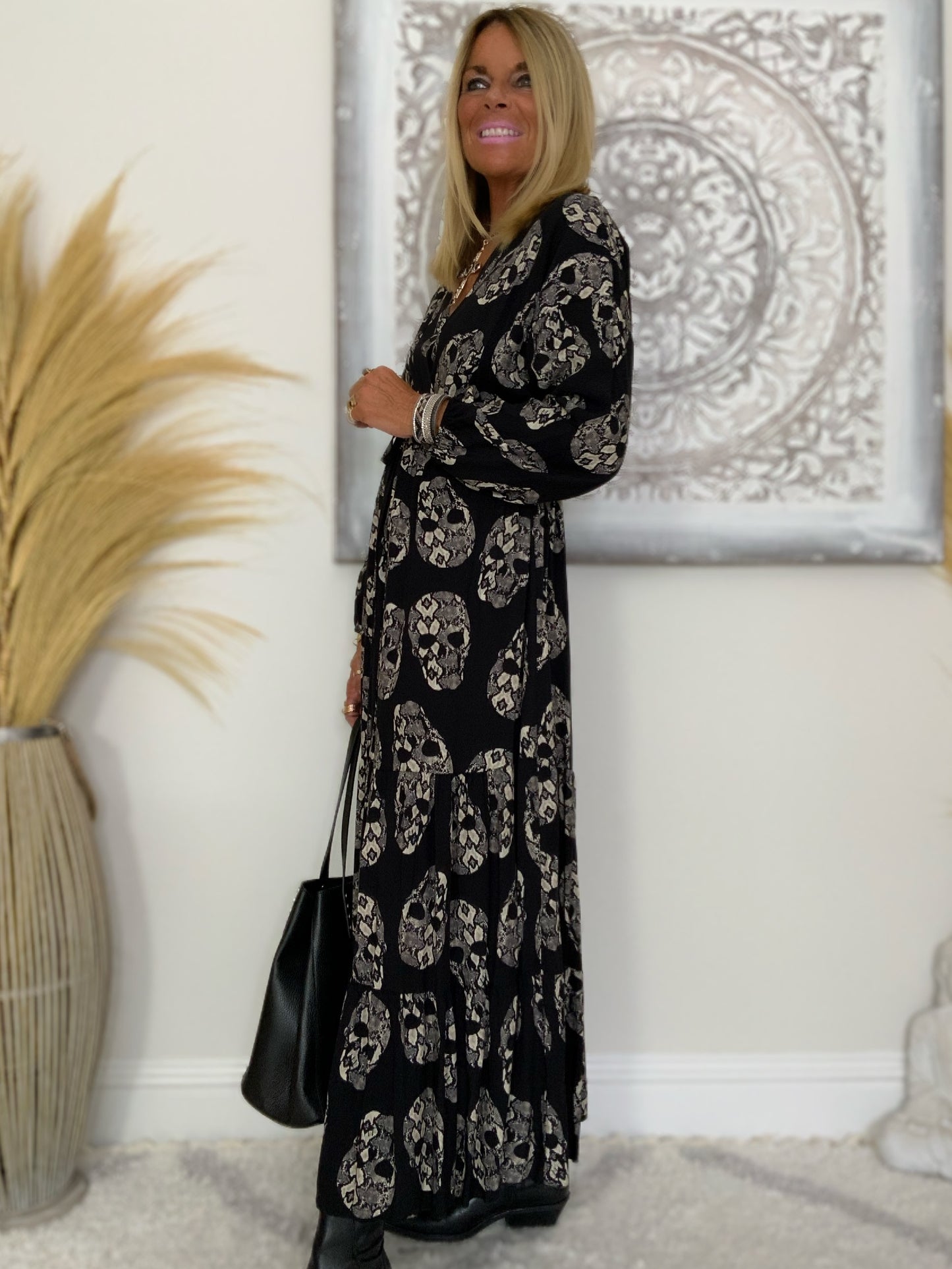 Skull Print Maxi Dress