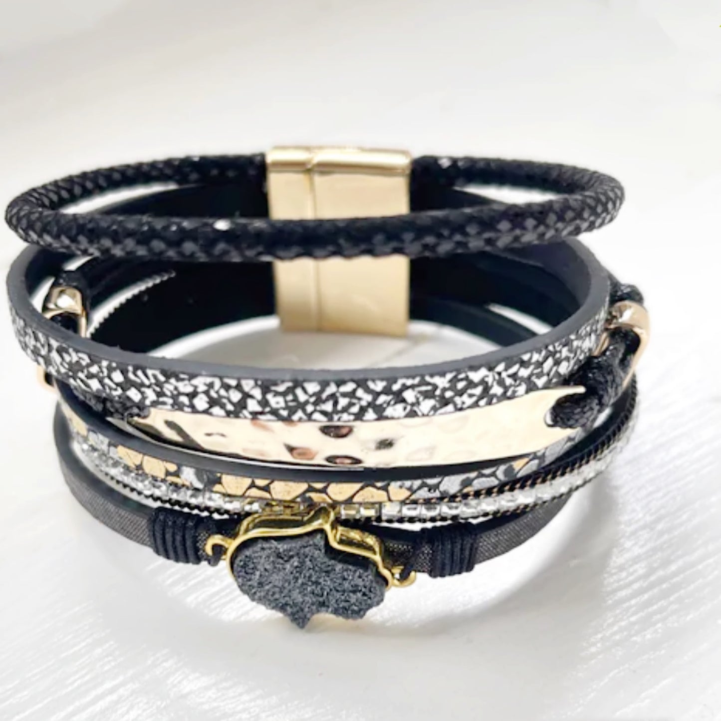 Jet Boho Cuff Bracelet