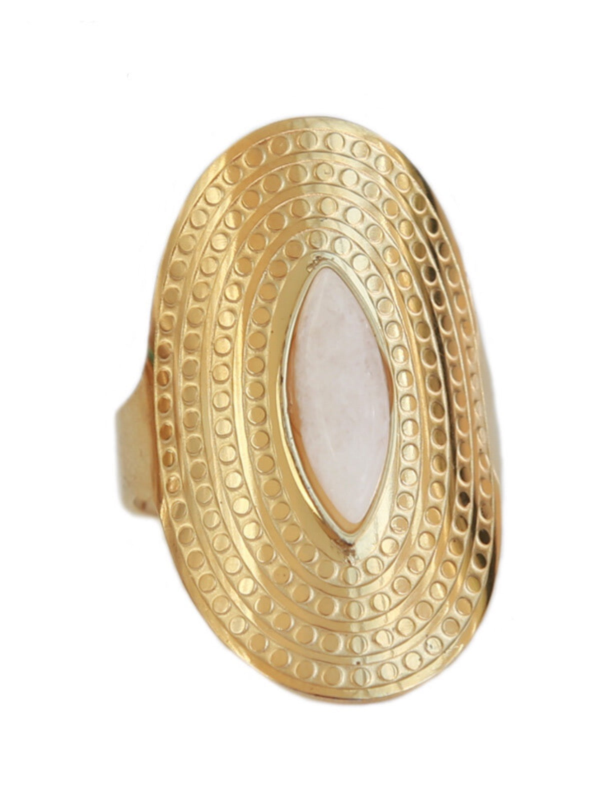 Boho White Agate Ring