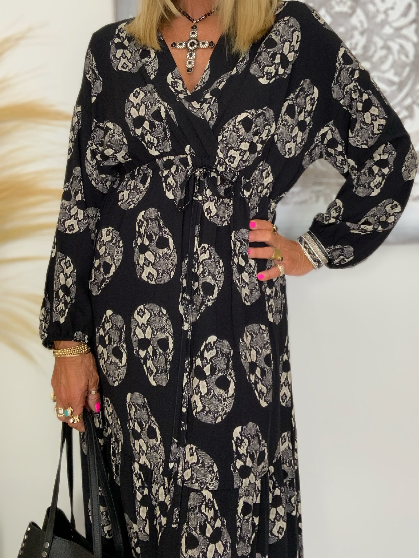 Skull Print Maxi Dress