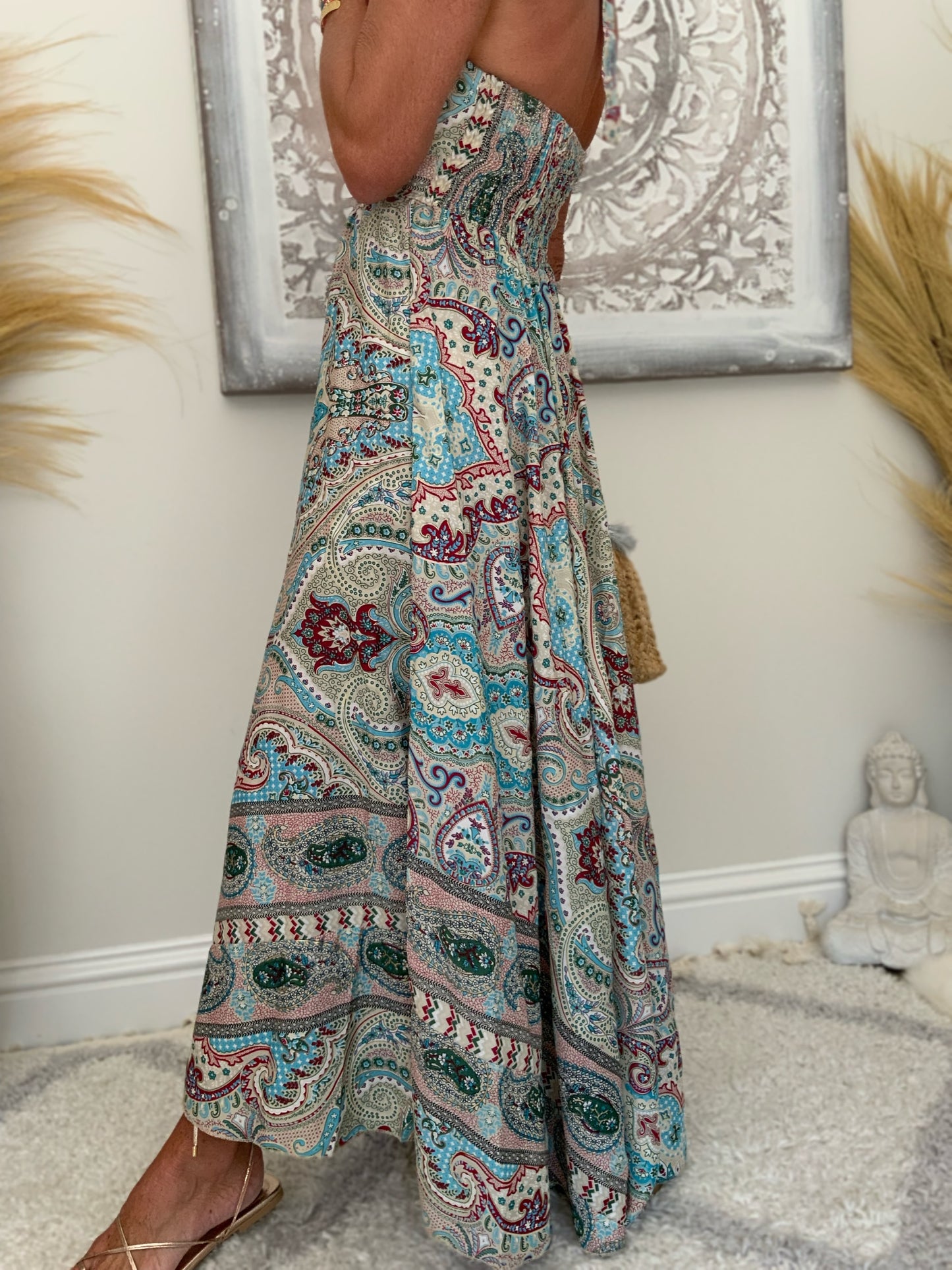 Zuri Print Halter-Neck Maxi