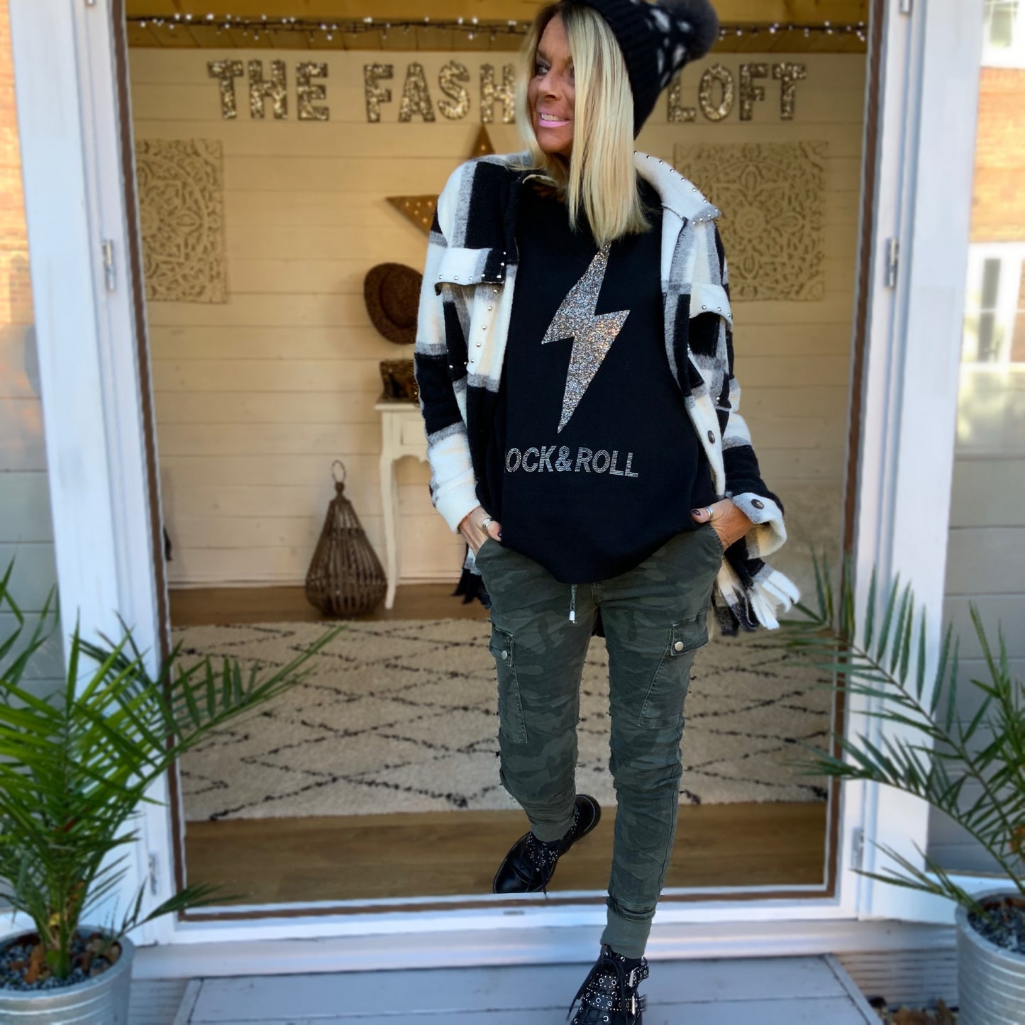Leopard Print Bobble Hat
