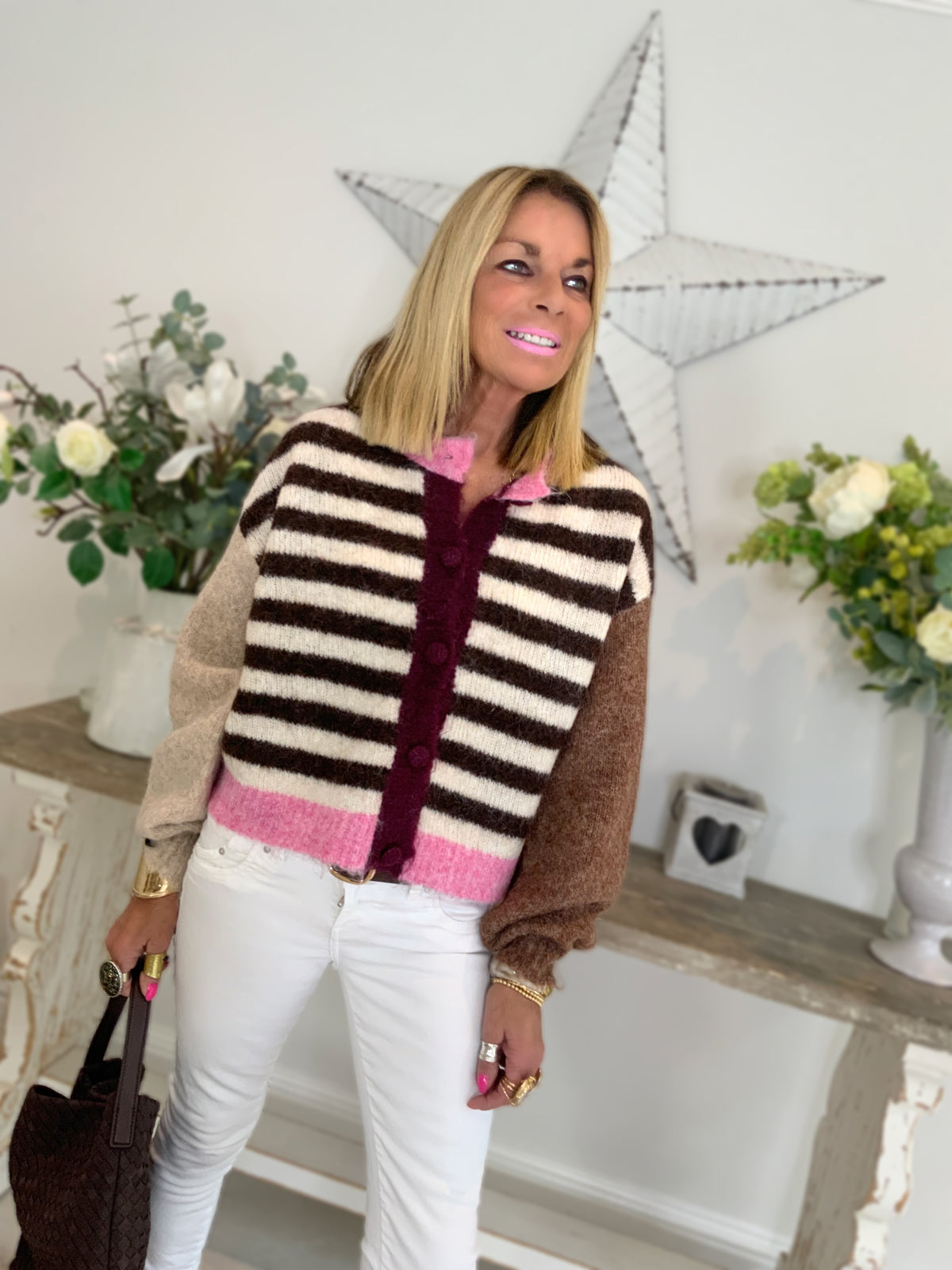 Mohair Stripe Cardigan