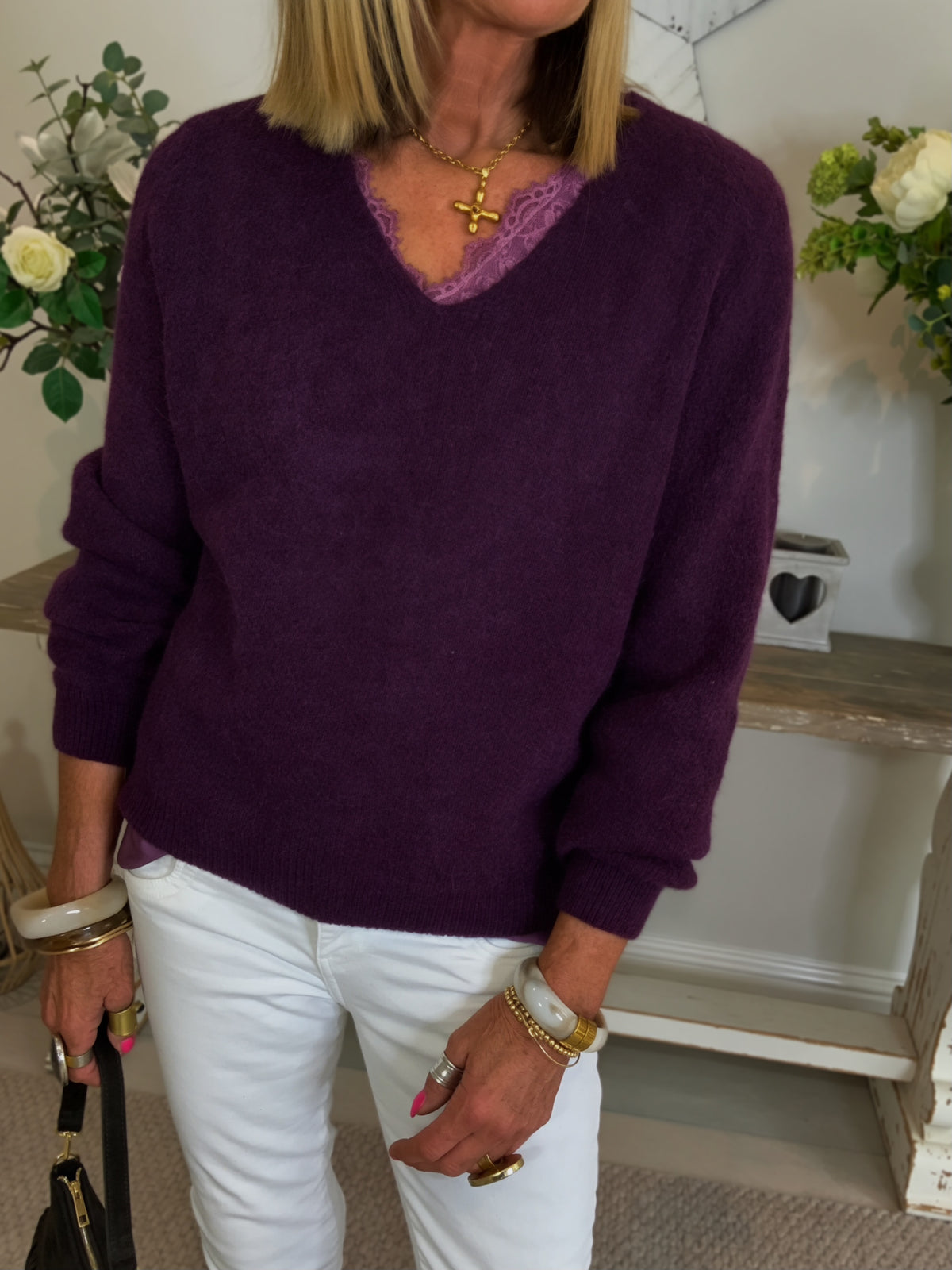 Ava Alpaca V-Neck Jumper
