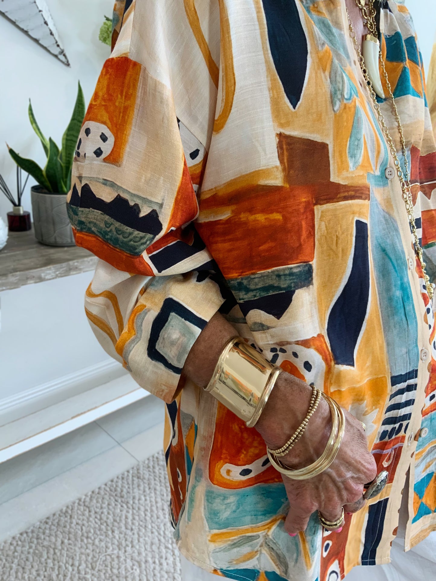 Abstract Retro Print Shirt
