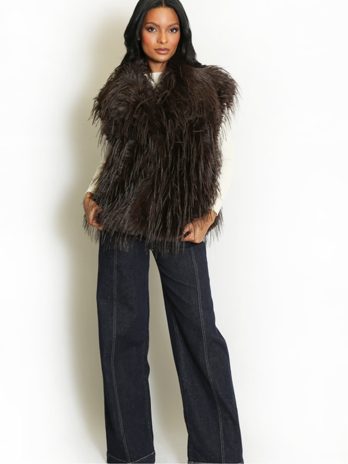 Faux Fur Shaggy Gilet