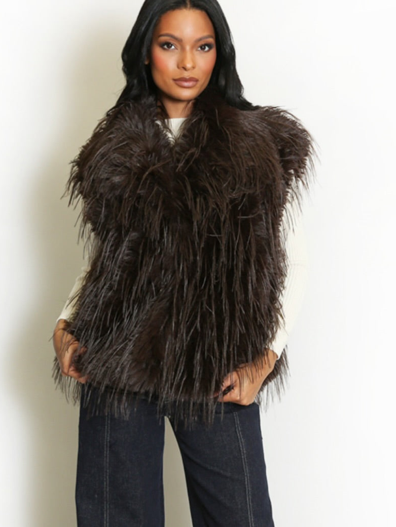 Faux Fur Shaggy Gilet