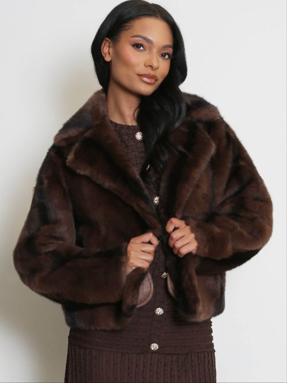 Vesper Faux Fur Lapel Jacket