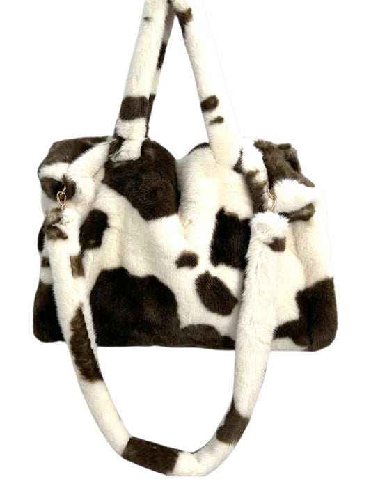Faux Fur Animal Print Tote