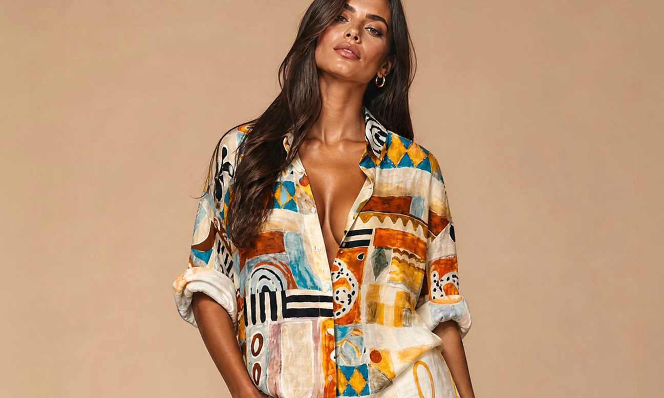 Abstract Retro Print Shirt