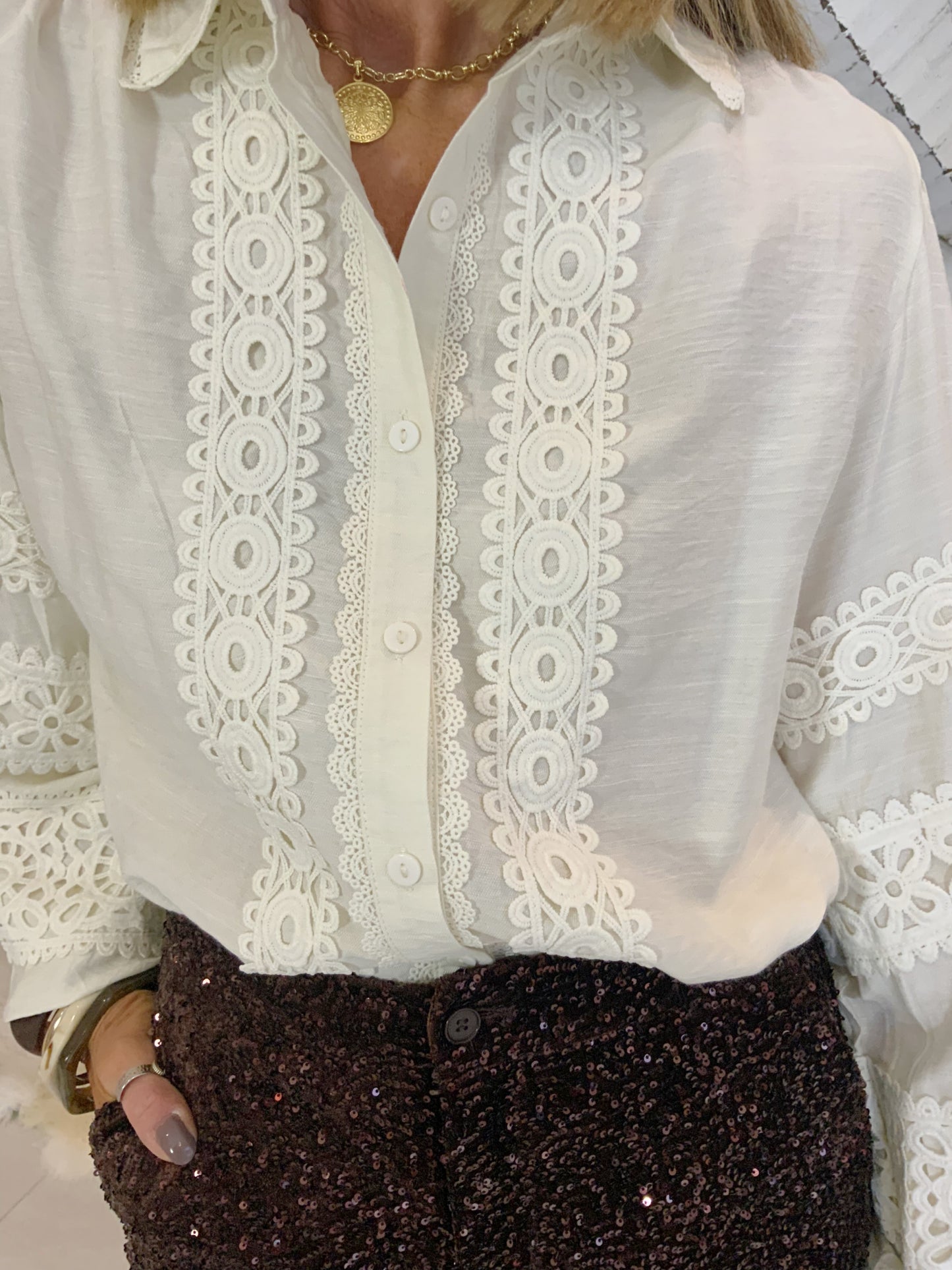 Gigi Lace Panel Blouse