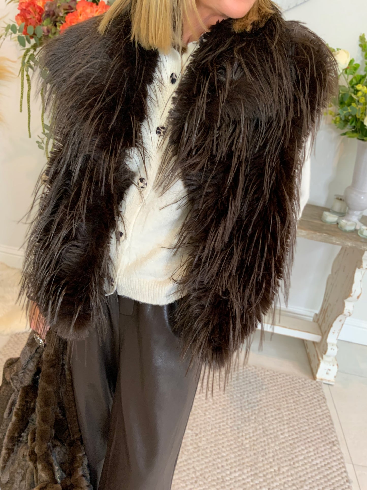 Faux Fur Shaggy Gilet
