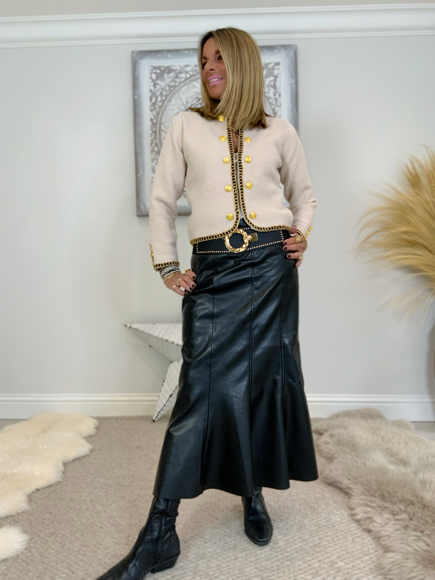 Faux Leather Peplum Skirt