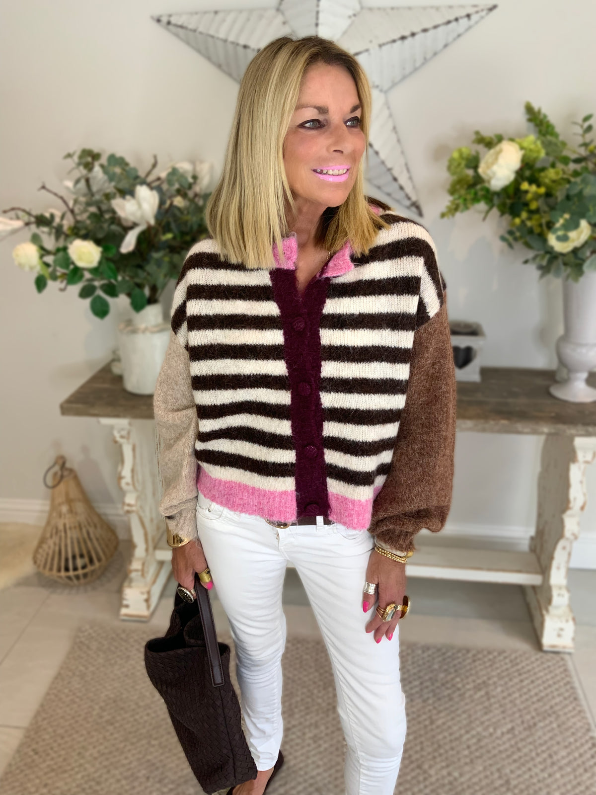 Mohair Stripe Cardigan