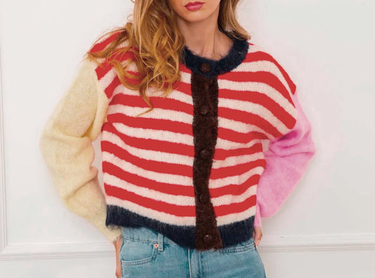 Mohair Stripe Cardigan