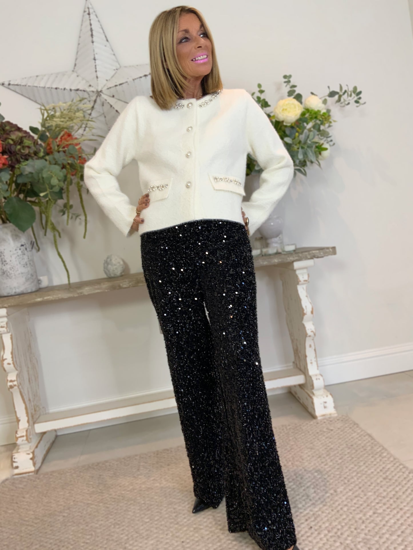 Diamanté Embellished Cardi-Jacket