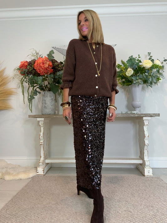 Gia Sequin Midi Skirt
