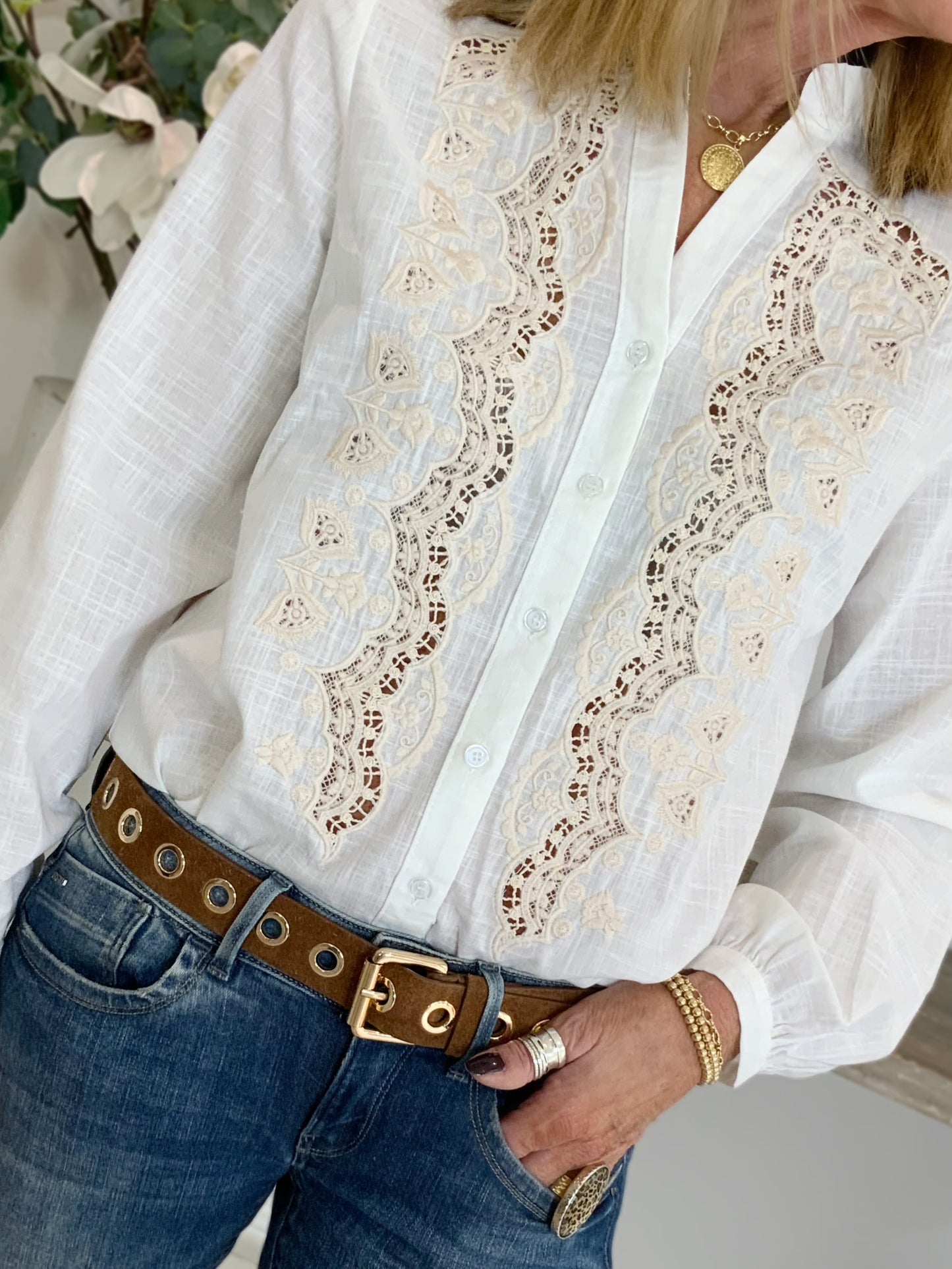 Santorini Lace Blouse