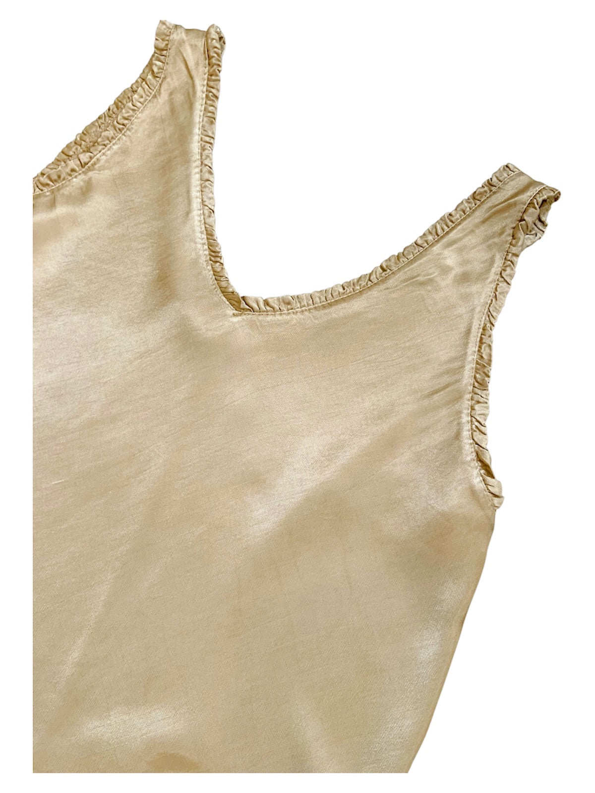 Satin Ruffle V-Neck Cami-Top