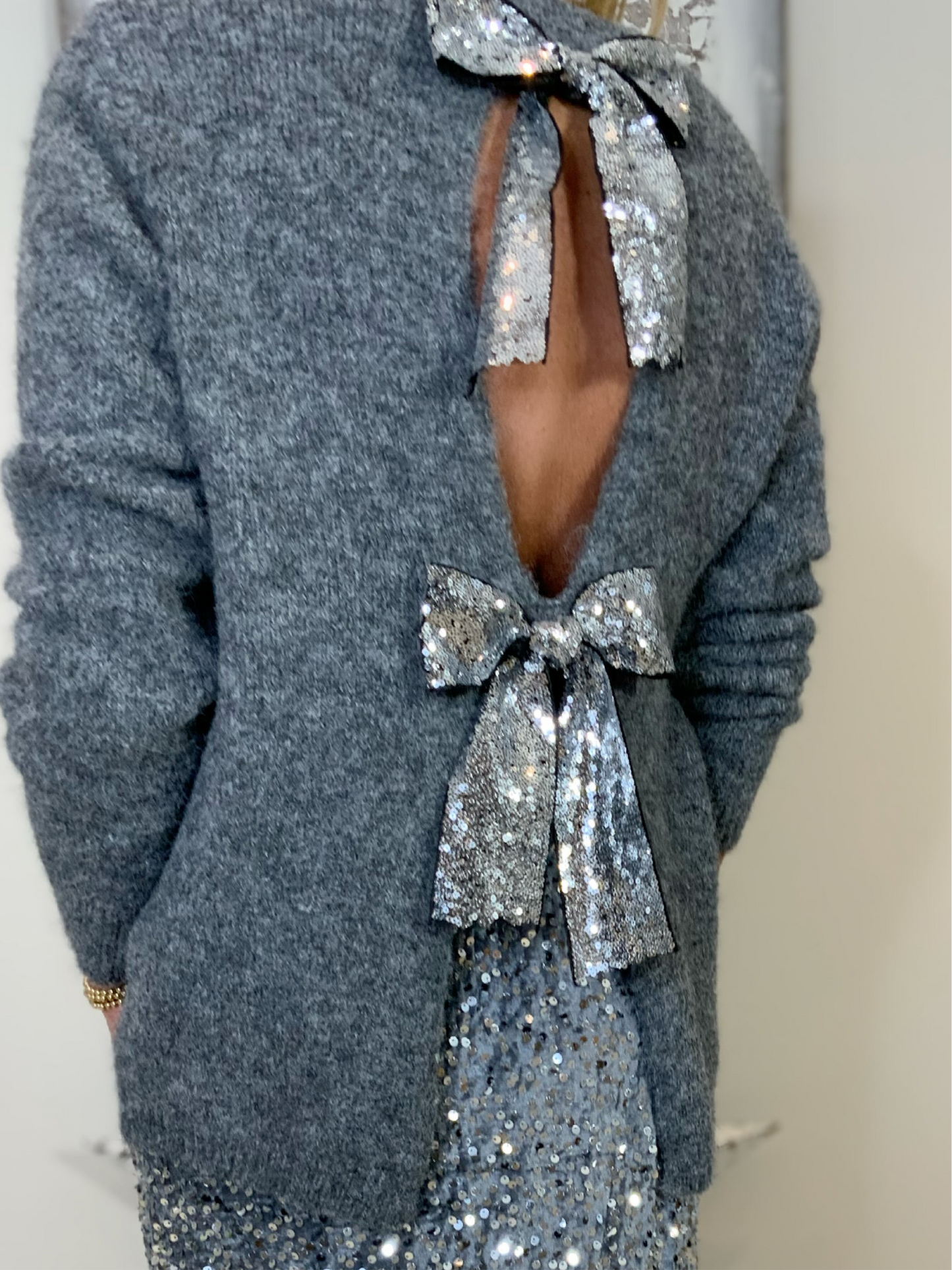 Sequin Bow Jumper