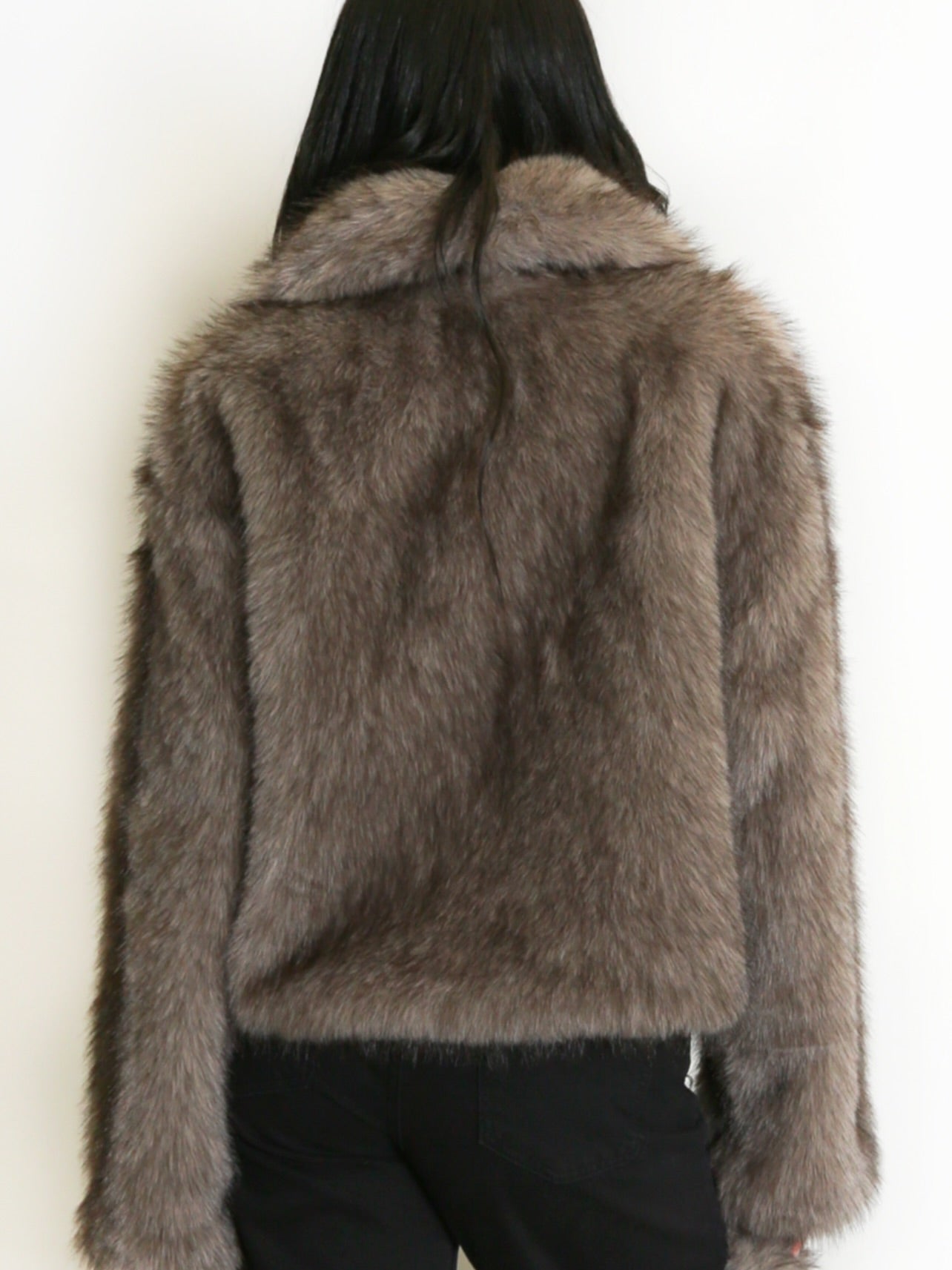 Collared Faux Fur Jacket