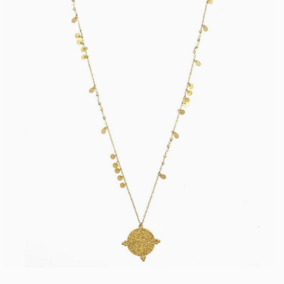 Santorini Long Gold Necklace