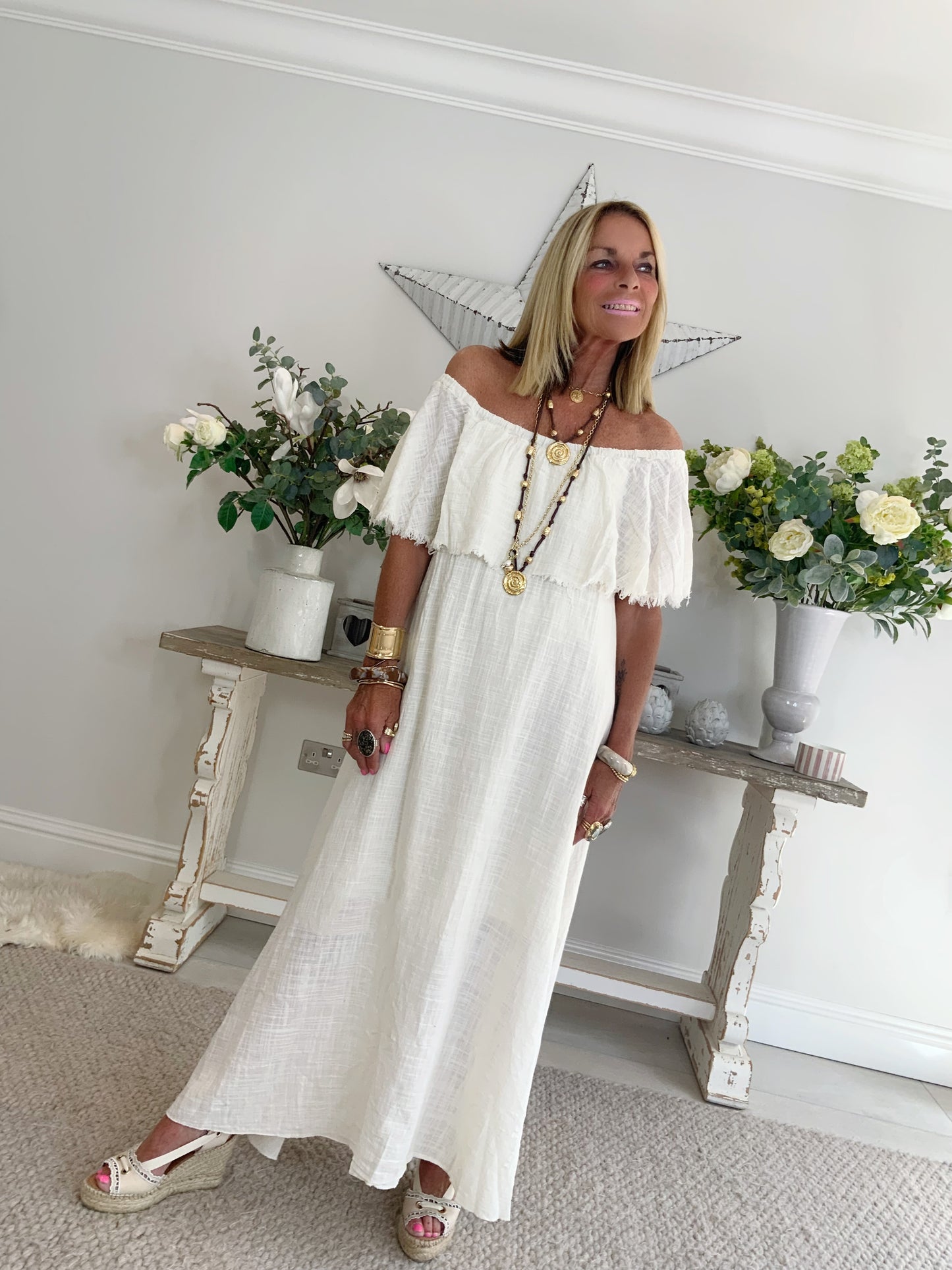 Capri Off The Shoulder Maxi Dress