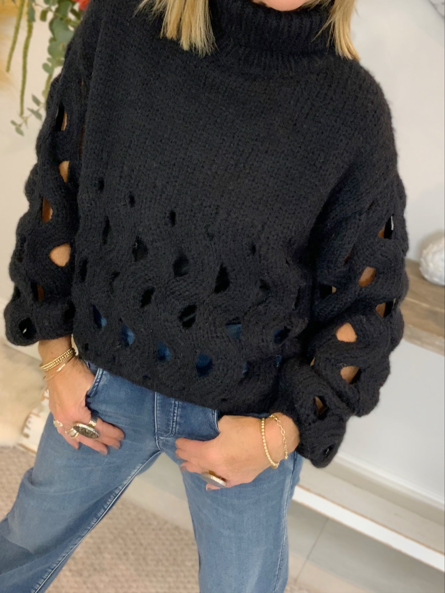Toni Roll-Neck Cut Out Jumper