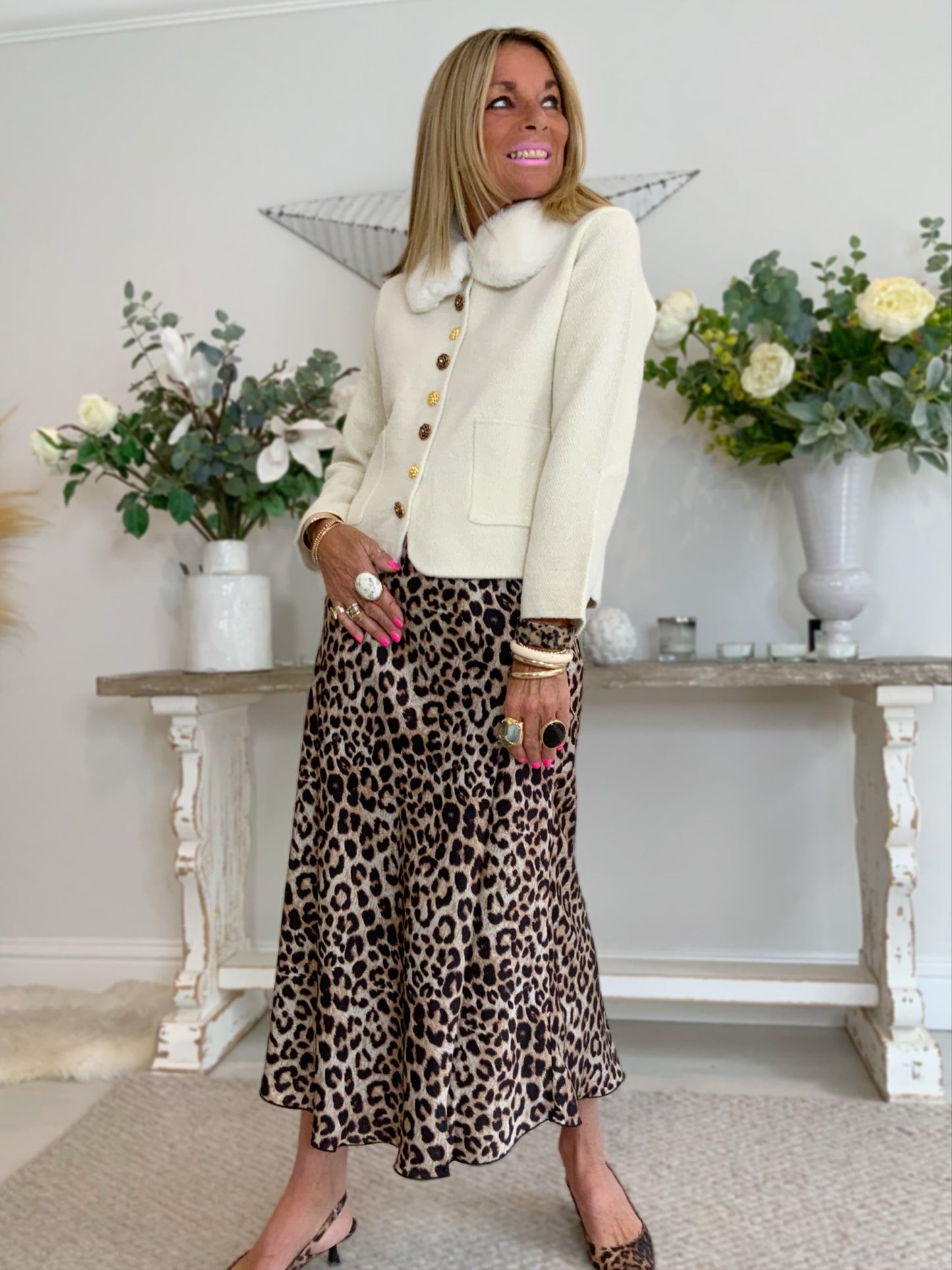 Fur Collar Knit Jacket