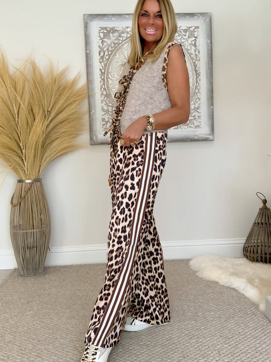 Leopard Print Palazzo Trousers