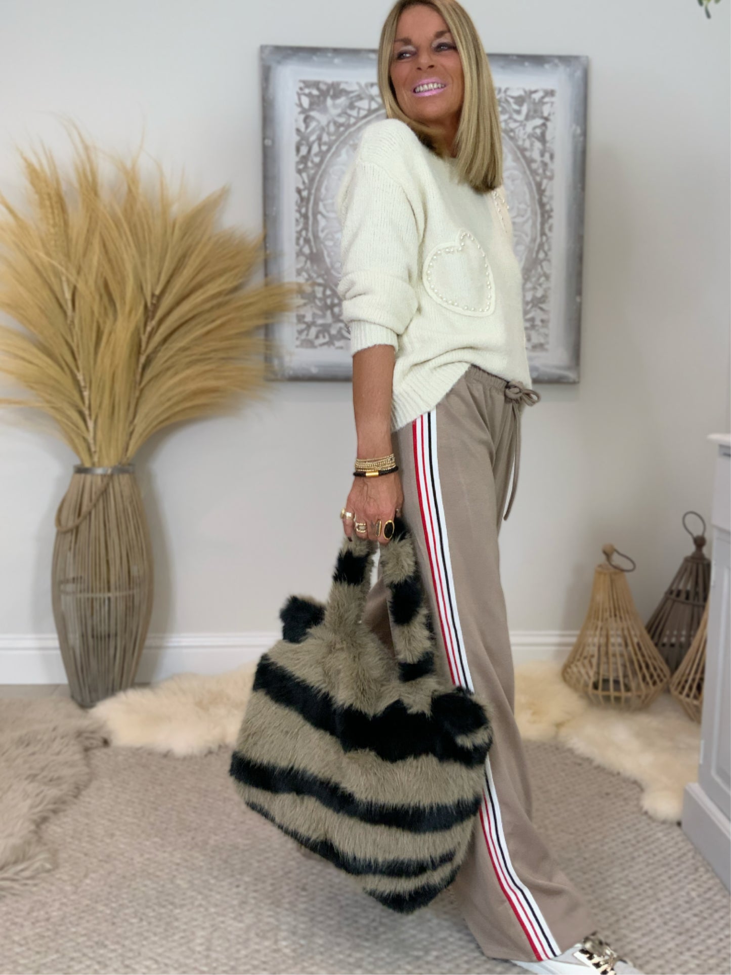 Faux Fur Tiger Print Tote