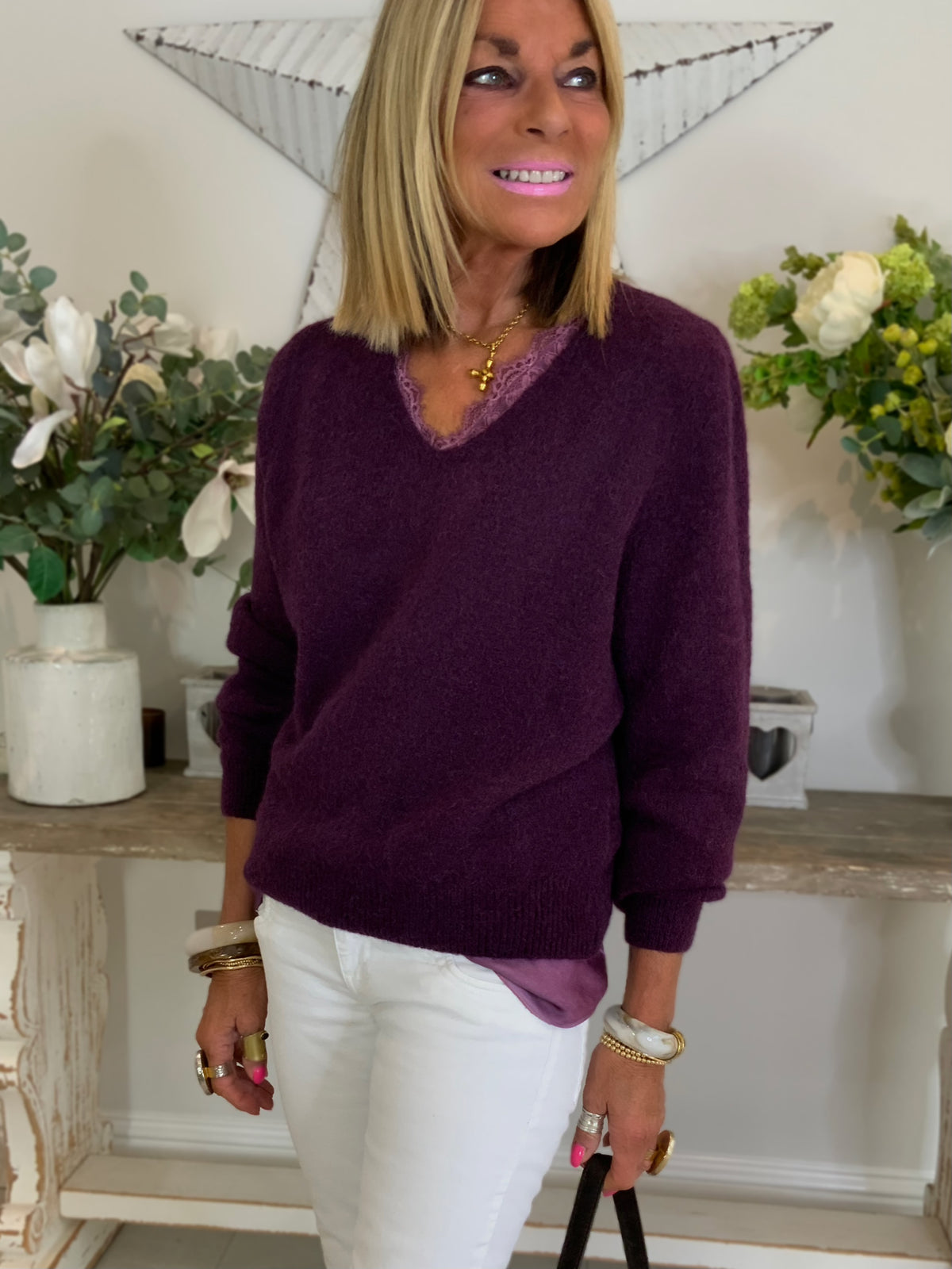 Ava Alpaca V-Neck Jumper