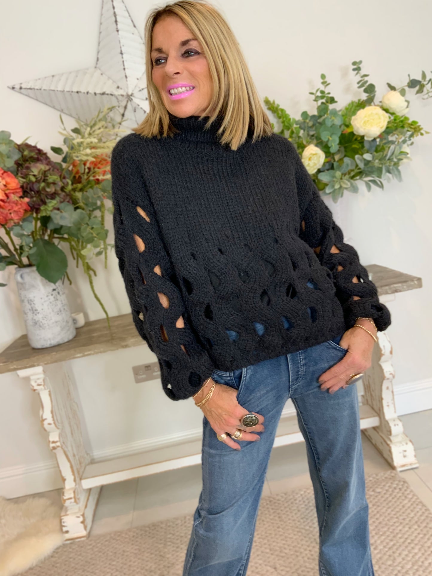 Toni Roll-Neck Cut Out Jumper