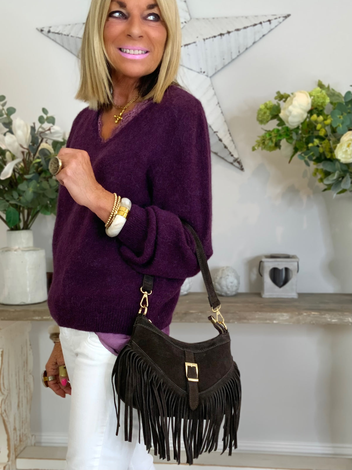 Ava Alpaca V-Neck Jumper