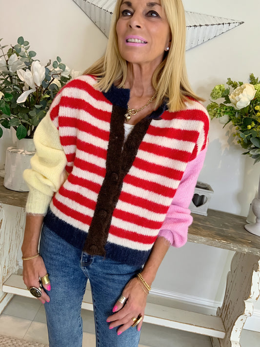 Mohair Stripe Cardigan