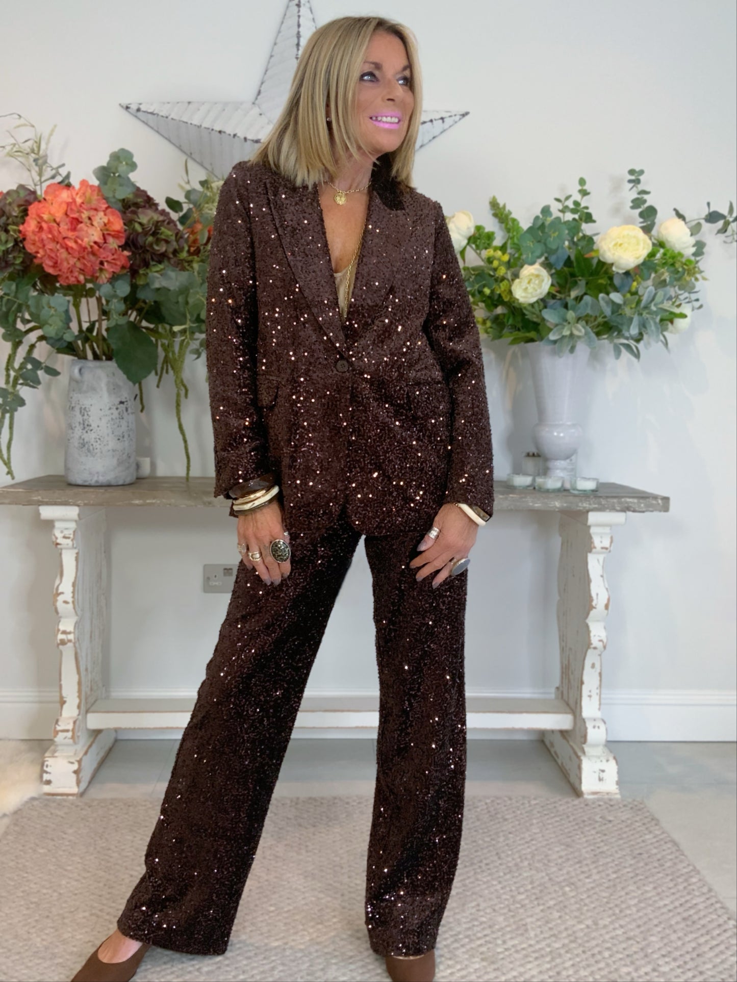 Sequin Tailored Trousers