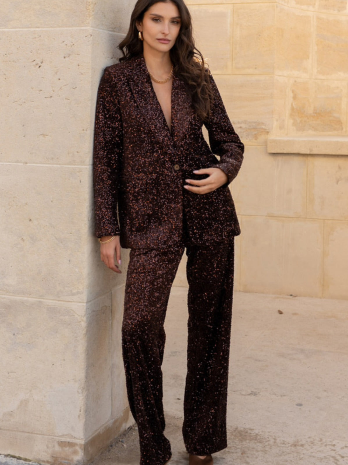 Sequin Tailored Trousers