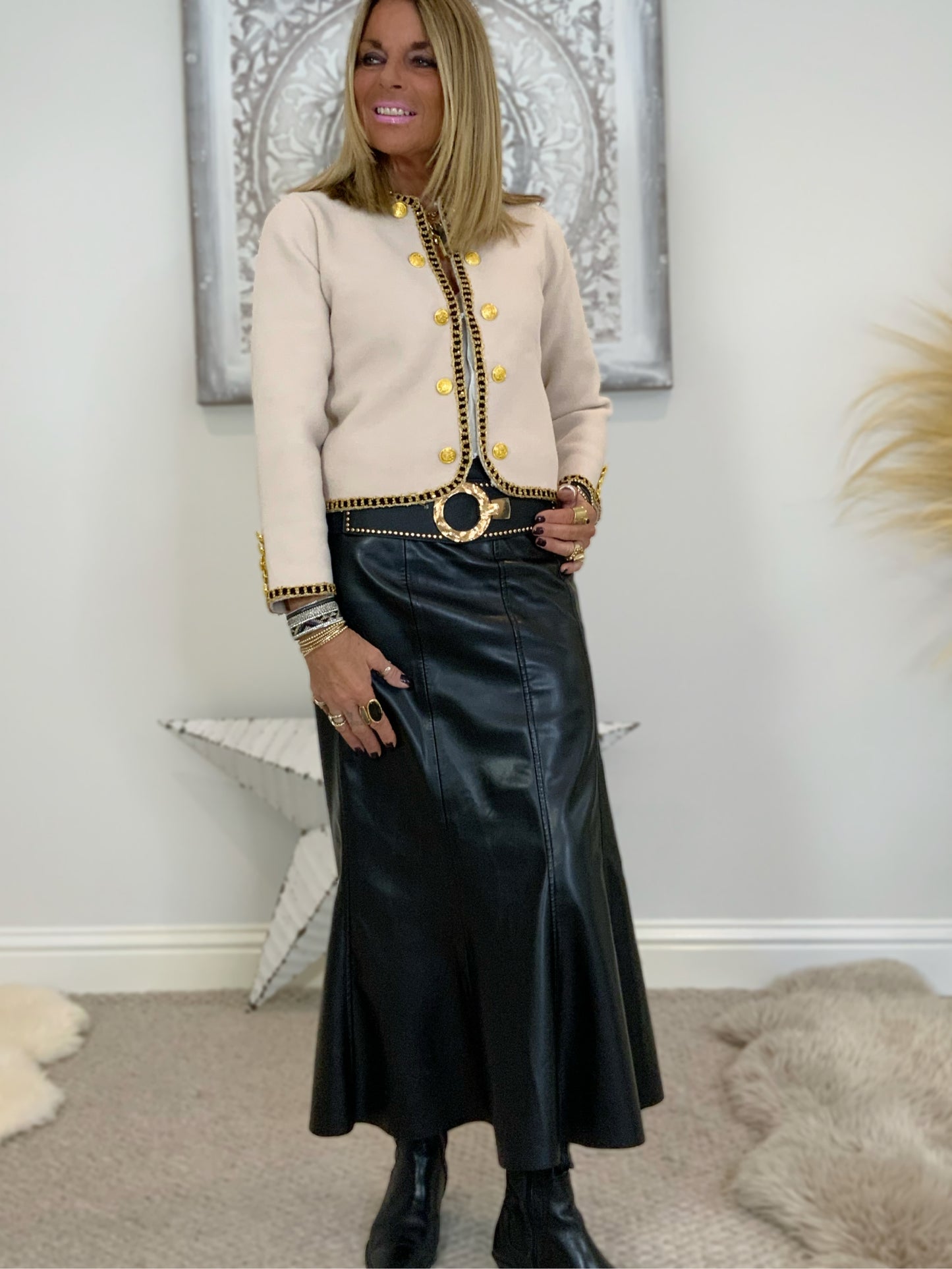 Faux Leather Peplum Skirt