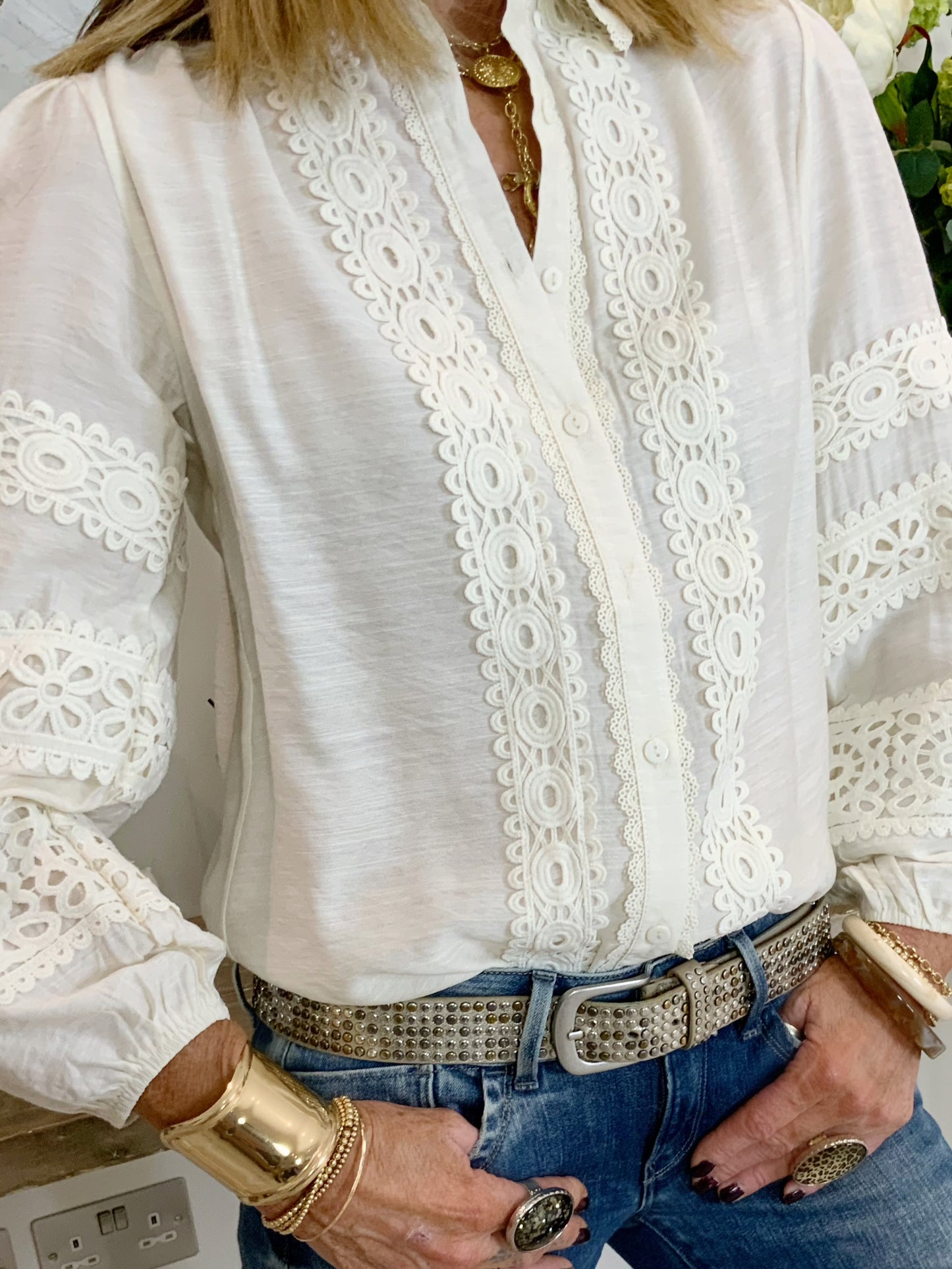 Gigi Lace Panel Blouse