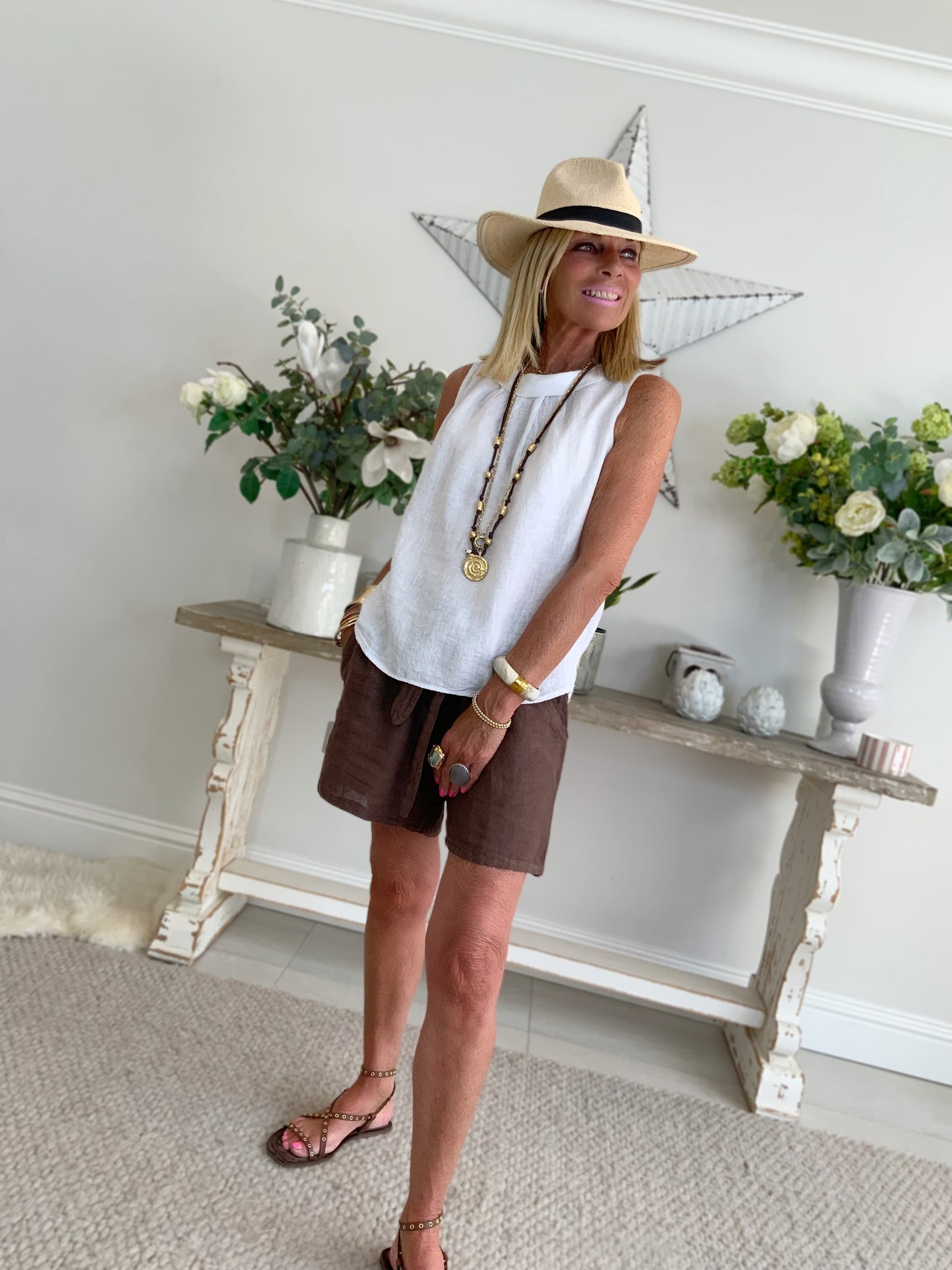 Linen Sleeveless Top