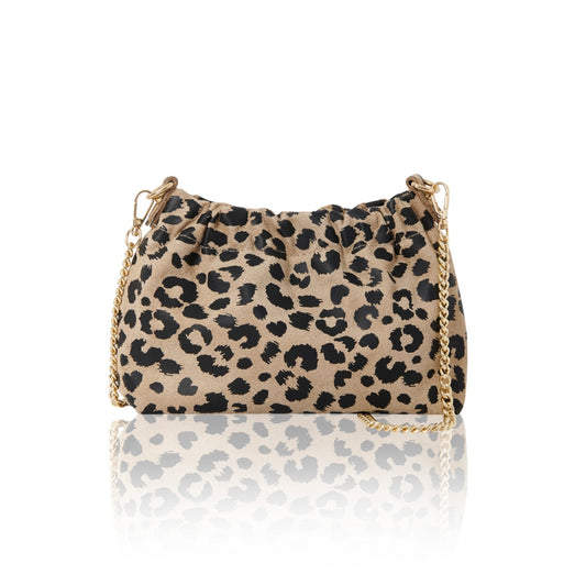 Leopard Print Suede Pouch-Bag