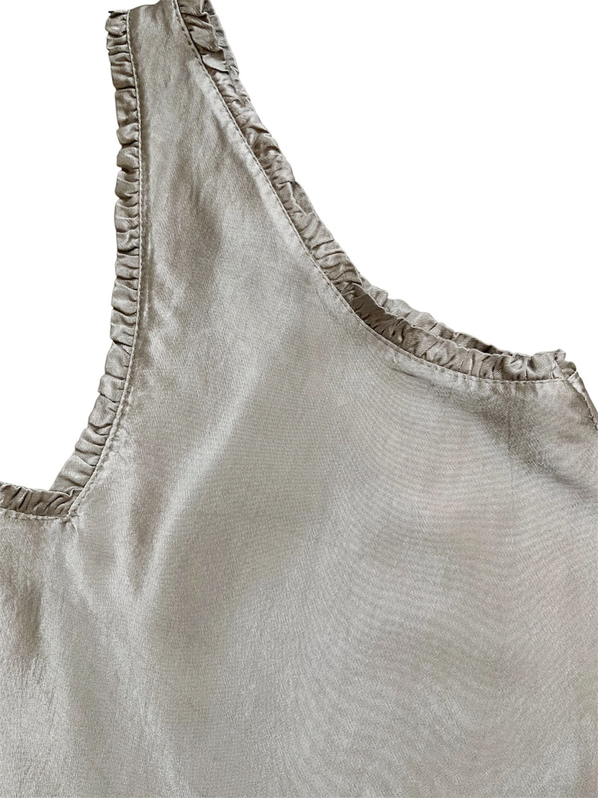 Satin Ruffle V-Neck Cami-Top
