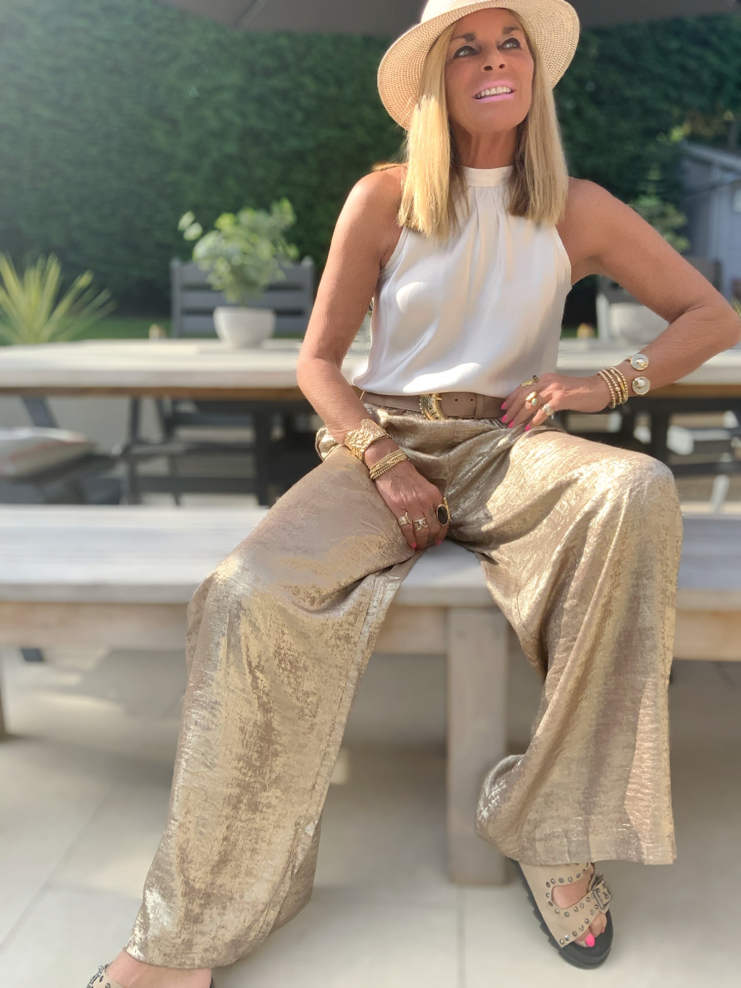 Gold Palazzo Trousers