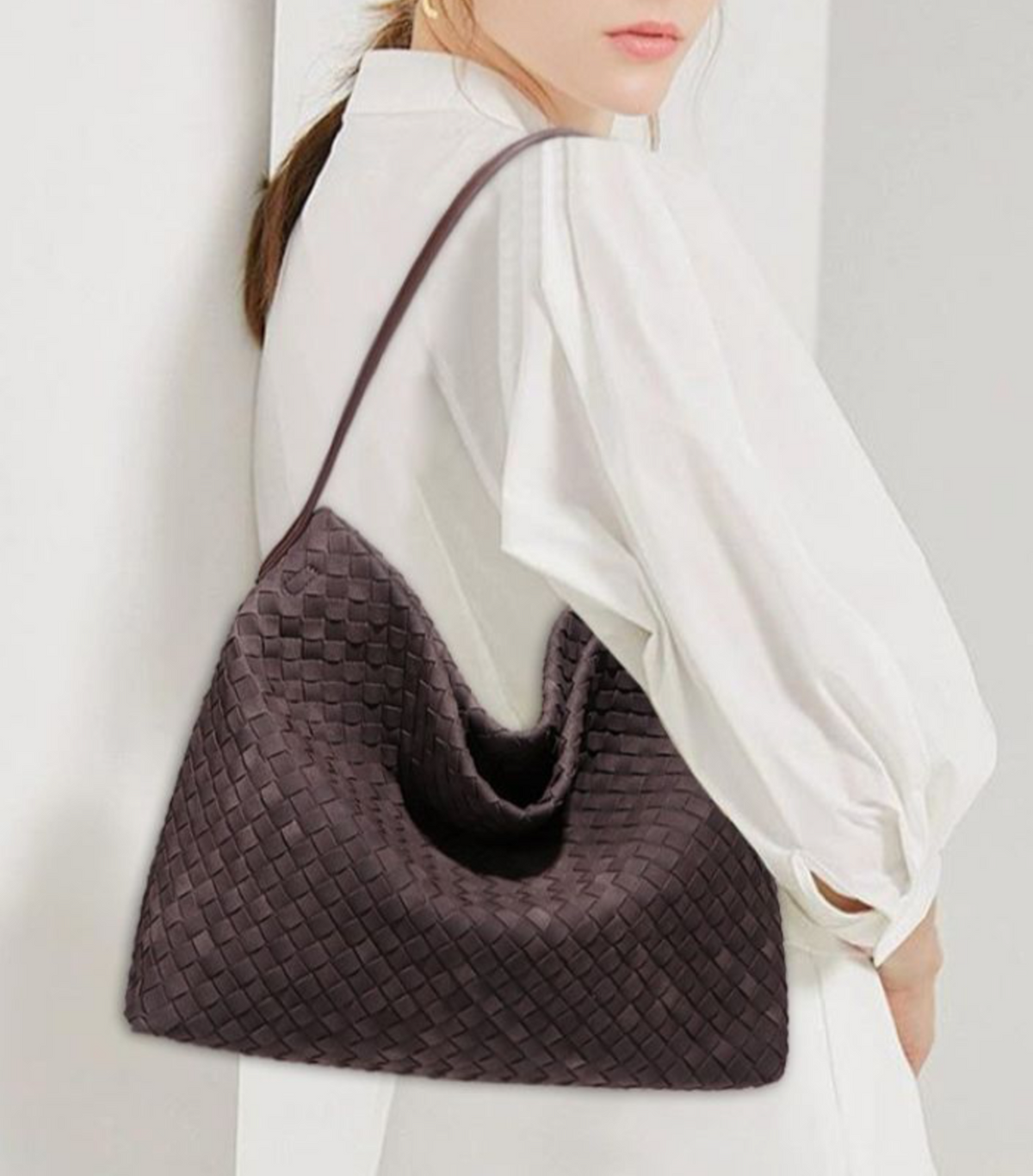 Woven Slouchy Shoulder Bag