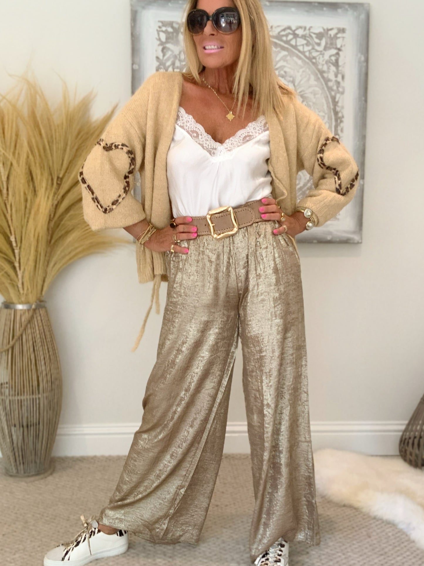 Gold Palazzo Trousers